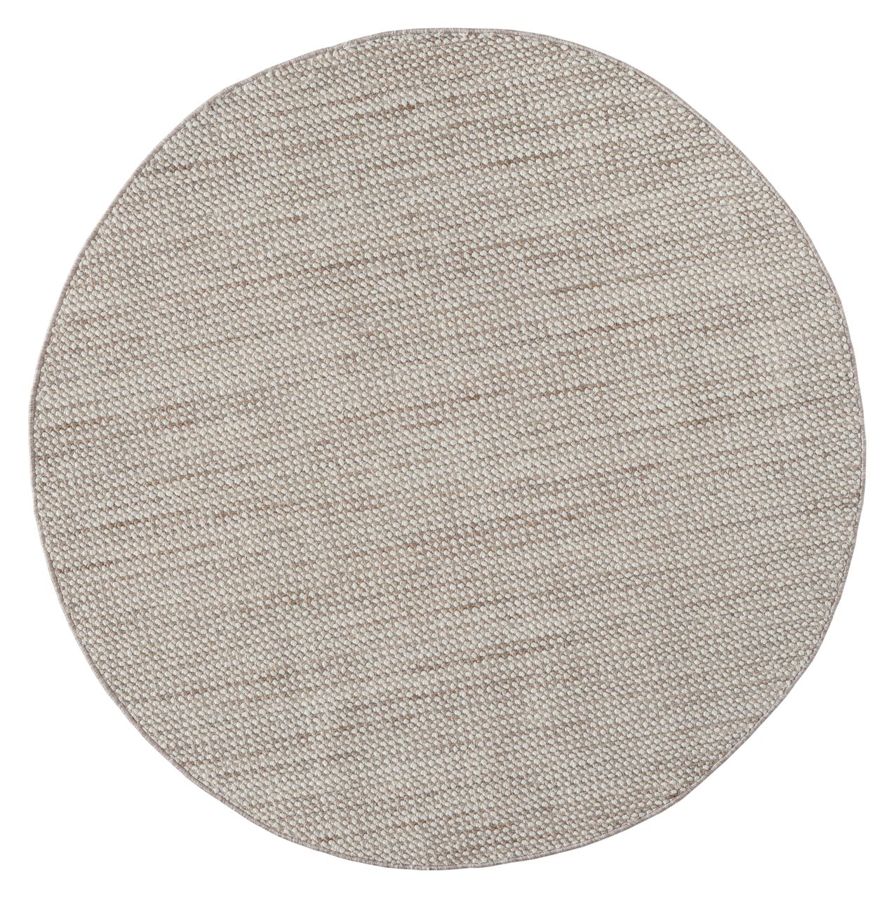 MyFlair Teppich Lucile, 120cm x 120cm, Farbe Weiß, rund, Florhöhe 7mm
