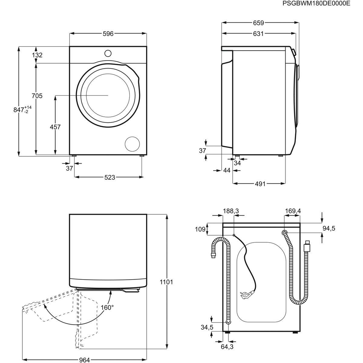 AEG Waschmaschine Serie 6000 L6FB49VFL, 9 kg, 1400 U/min, Hygiene-/ Anti-Allergie Programm mit Dampf