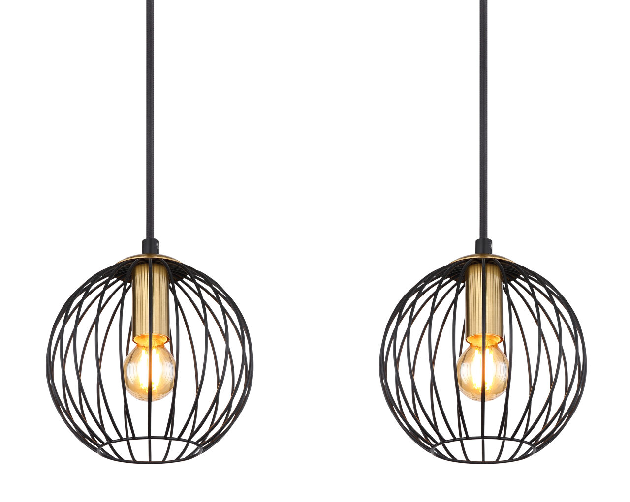 Globo Lighting - EUSEBIUS - Hängeleuchte Metall schwarz, 4x E14
