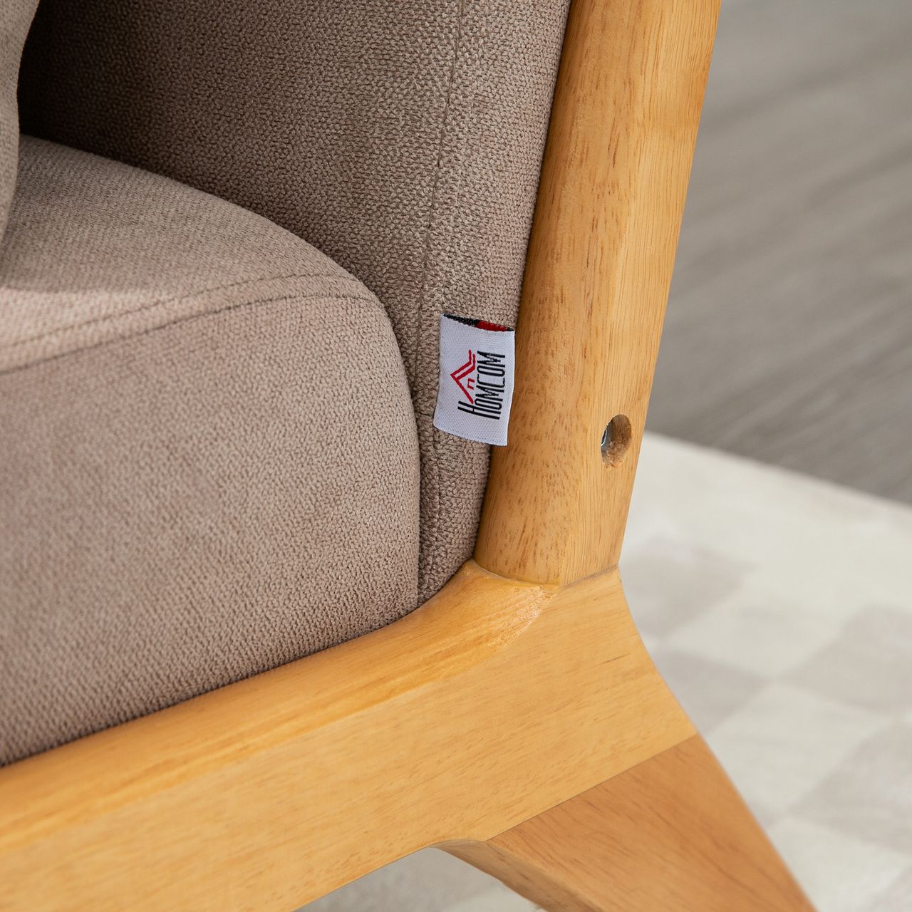HOMCOM 2-Sitzer Sofa Zweisitzer mit Kissen, Doppelsofa mit Samtoptik Hellgrau