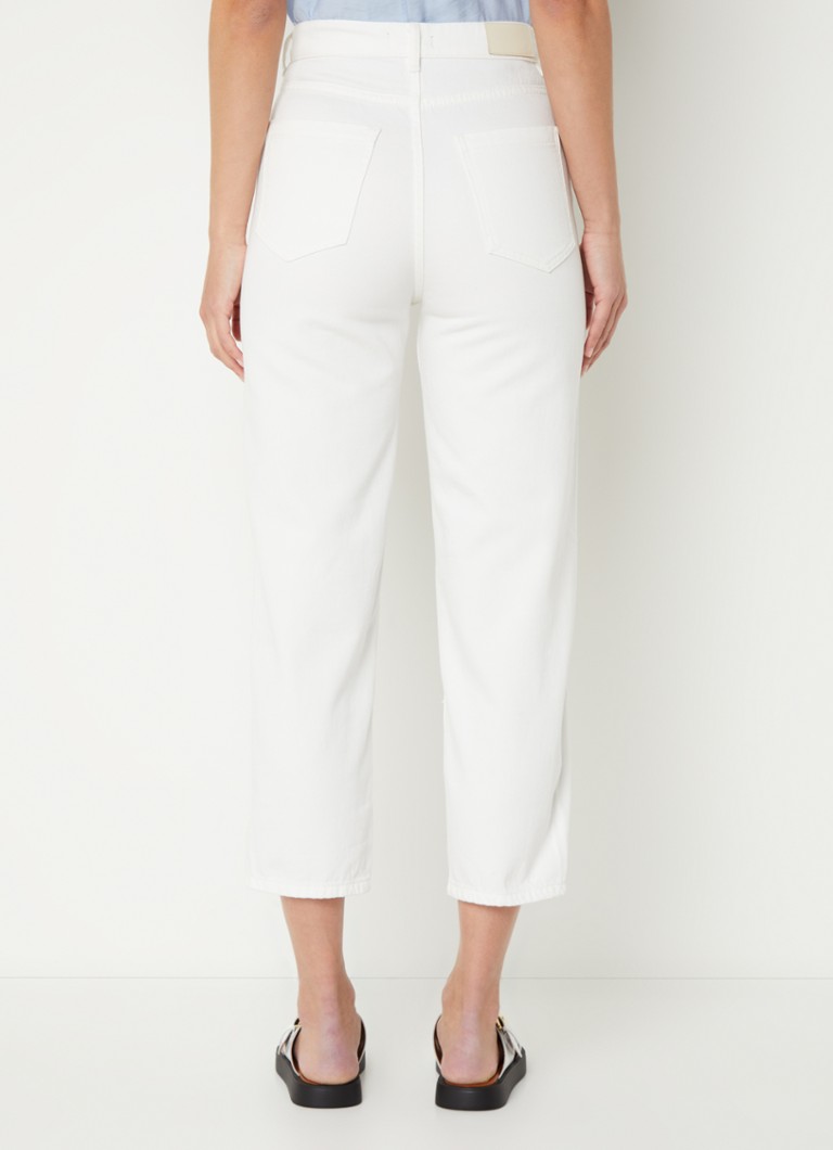 Calça jeans cropped de cintura alta e modelagem afunilada com lavagem colorida da Whistles