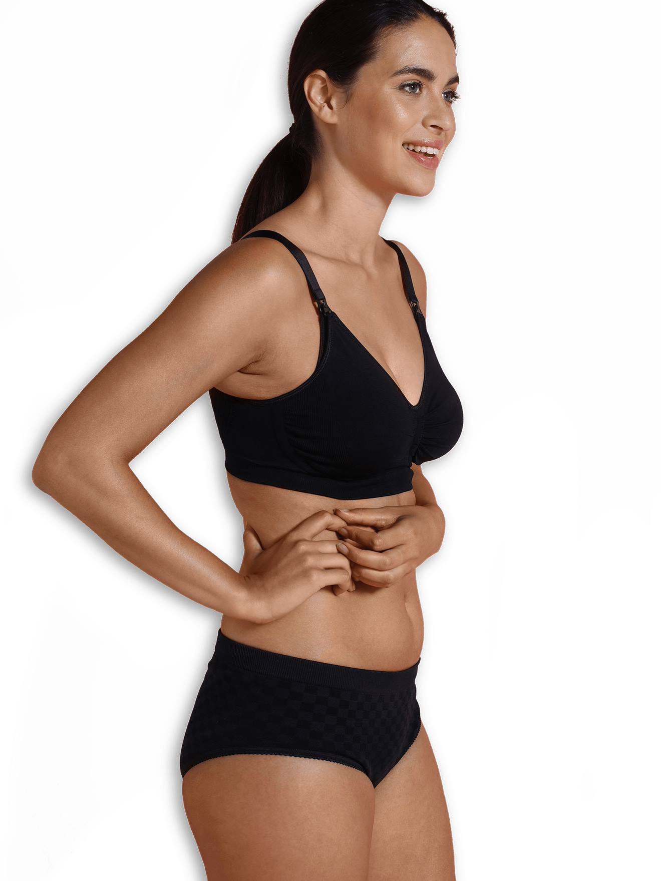 Soutien-gorge grossesse et allaitement rembourré sans coutures CARRIWELL noir