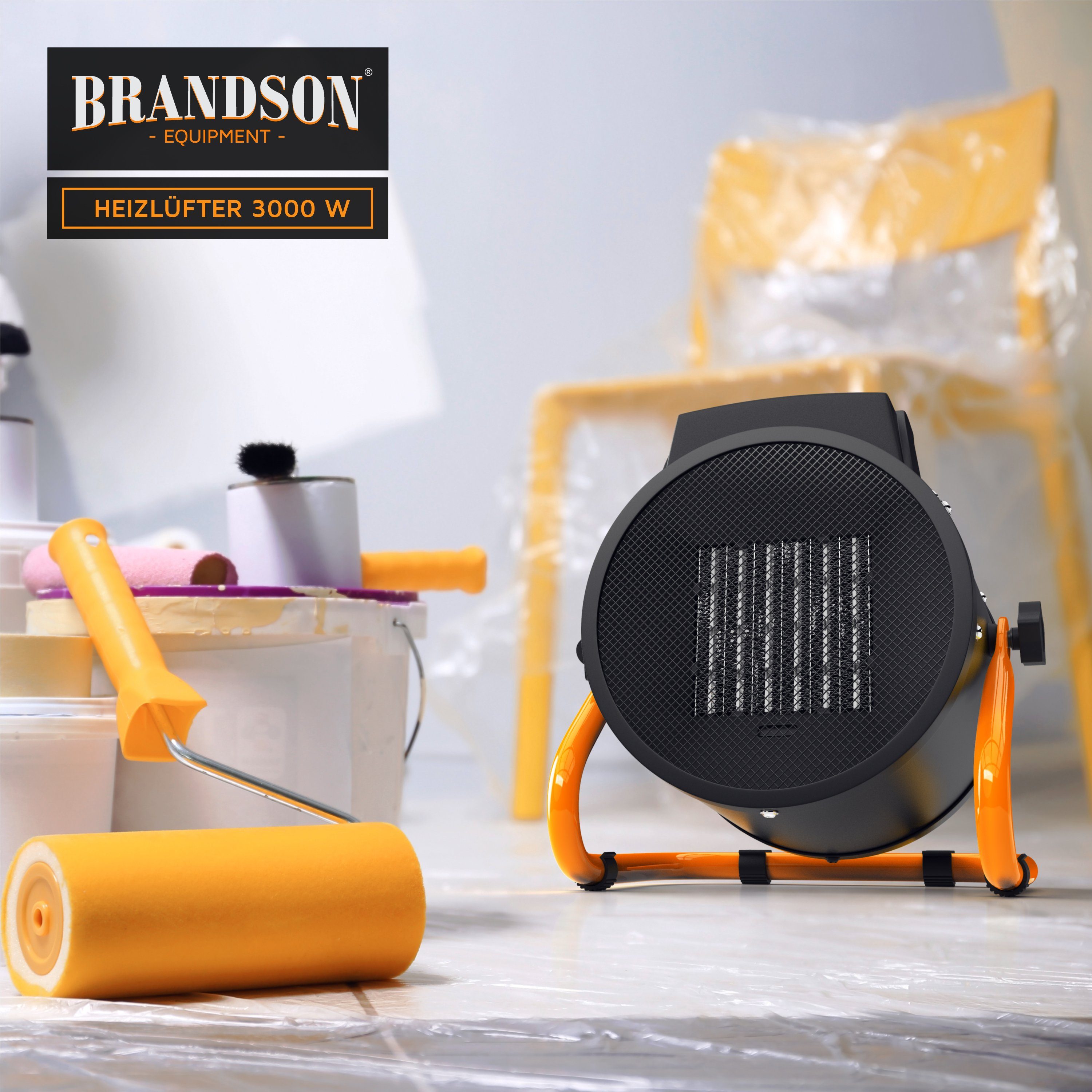 Brandson Keramikheizlüfter, 3000 W, Baustellen Heizlüfter - Heizgebläse 3 kW / Keramik Elektroheizgebläse