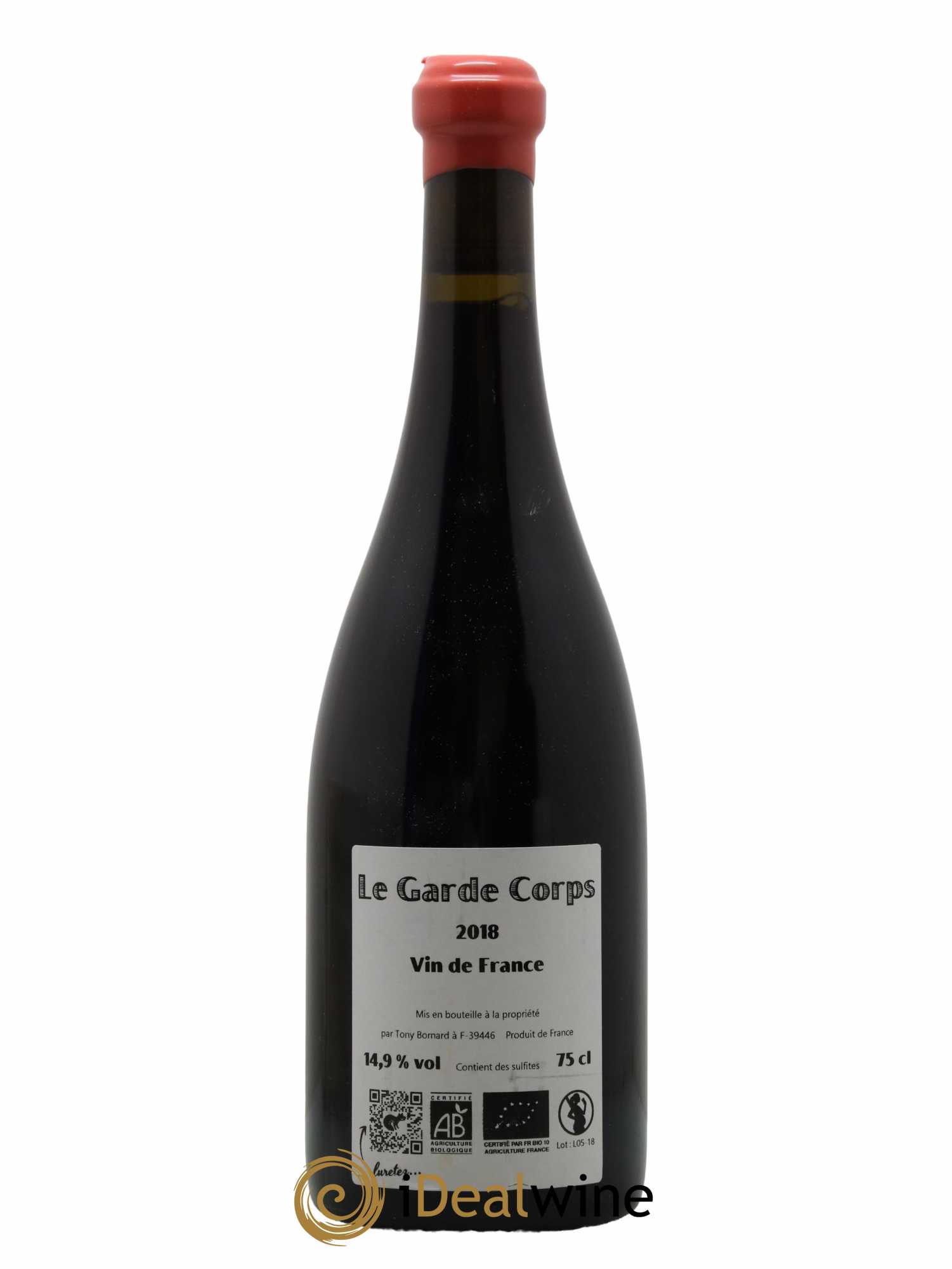 Arbois Pupillin Trousseau Le Garde Corps Bornard  2018 - Lot de 1 Bouteille