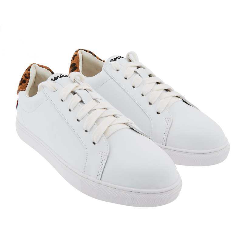 Baskets en cuir Simone petit amour leopard