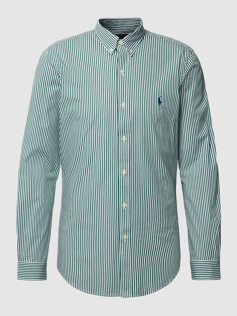 Slim Fit Freizeithemd mit Button-Down-Kragen in hellgrün