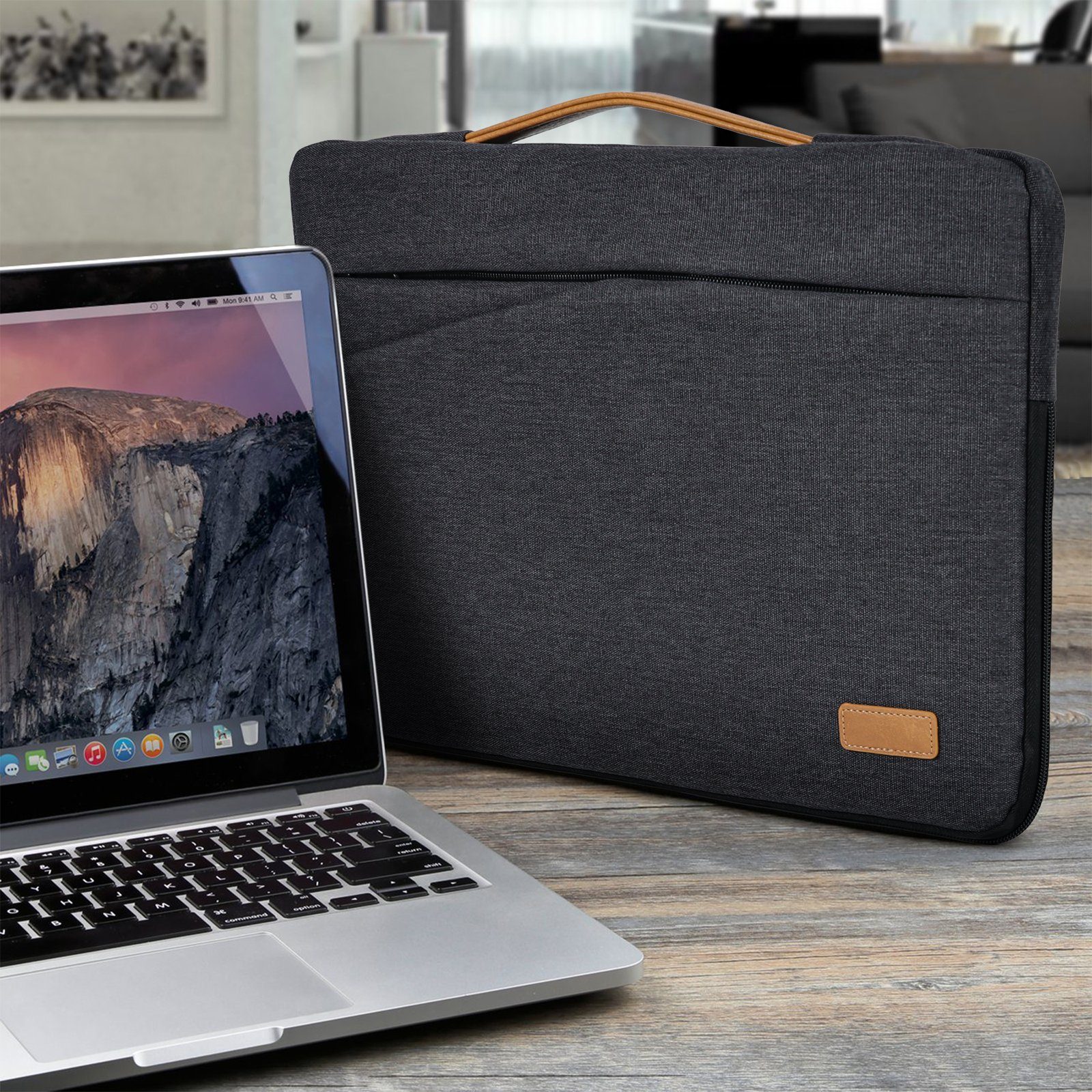 TAN.TOMI Laptoprucksack Laptoptasche Notebook-Tasche bis 15 Zoll, Laptop Umhängetasche mit Schultergurt, für Damen & Herren