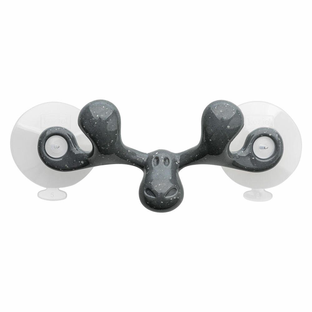 KOZIOL Wandhaken Sven Recycled Ash Grey, mit Saugnapf