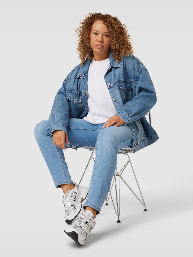 PLUS SIZE Skinny Fit Jeans mit 5-Pocket-Design Modell 'SELA' in hellblau