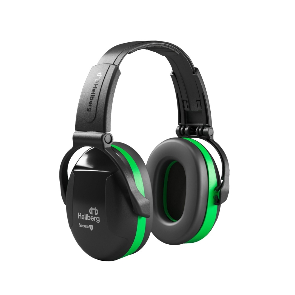 Hellberg 41501-001 Secure 1 foldbar grøn ørekoppehovedbånd SNR 27dB niveau 1