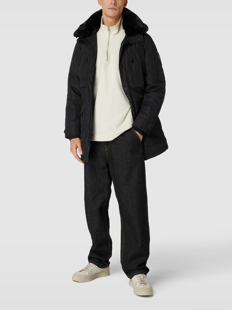 Jacke mit Label-Patch Modell 'PALADIUM' in schwarz
