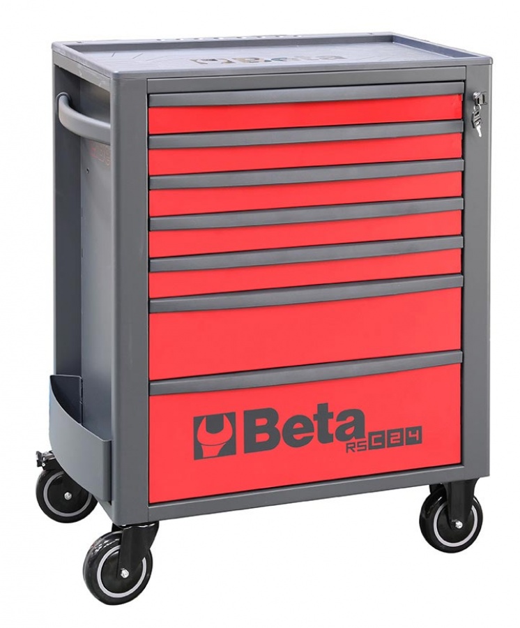 Įrankių vežimėlis Beta 024004073, raudonas, su 7 stalčiais - 740x445x969 mm