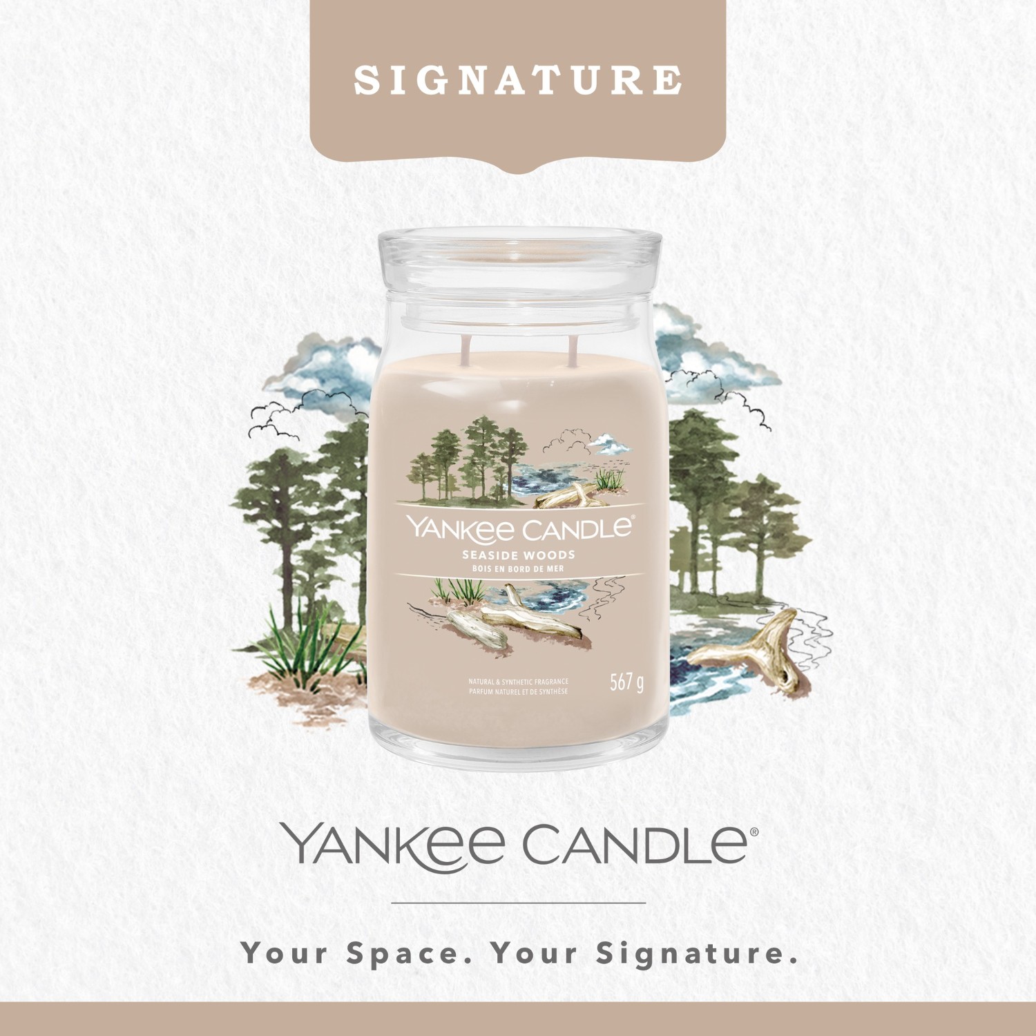 YANKEE CANDLE Grand navire en bois au bord de la mer
