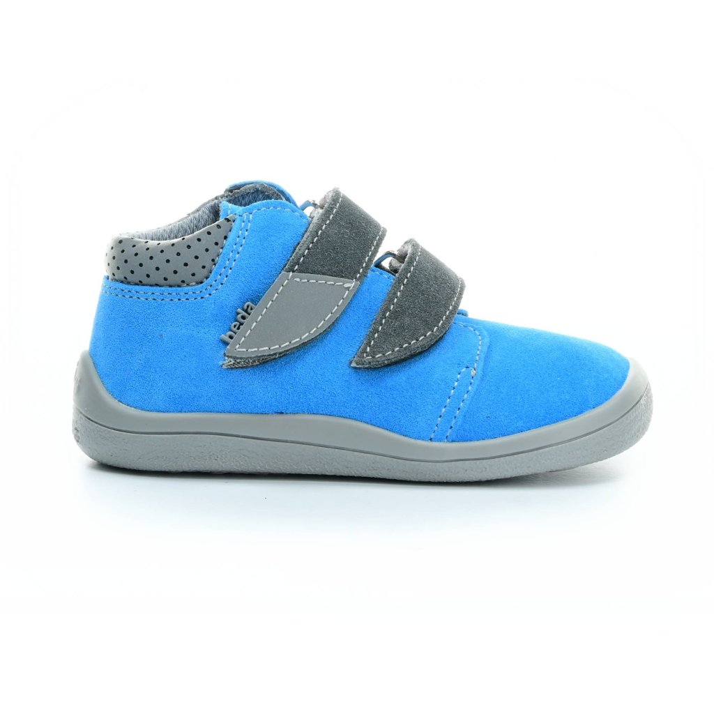Beda Tom mit Membran (BF 0001/W/M/2) blaue Barfuß-Stiefeletten