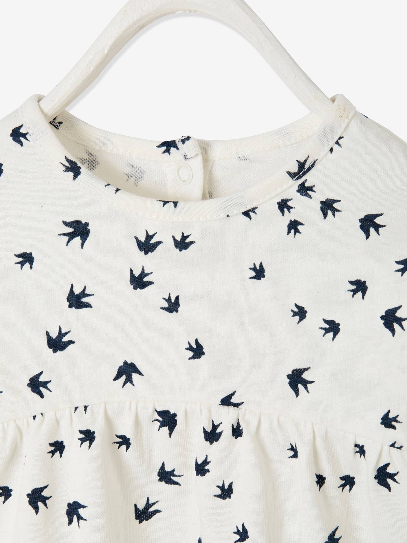 Vertbaudet Mädchen Baby Shirt, Print Oeko-Tex - nachtblau
