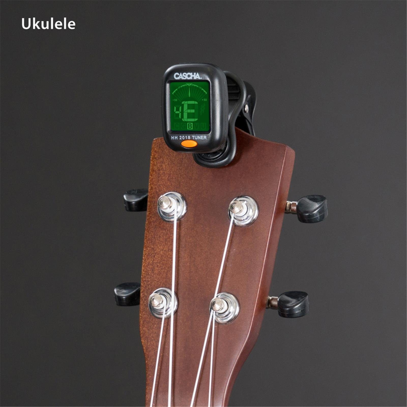 Cascha Stimmgerät Multi Clip On, für Gitarre, Bass, Violine, Ukulele