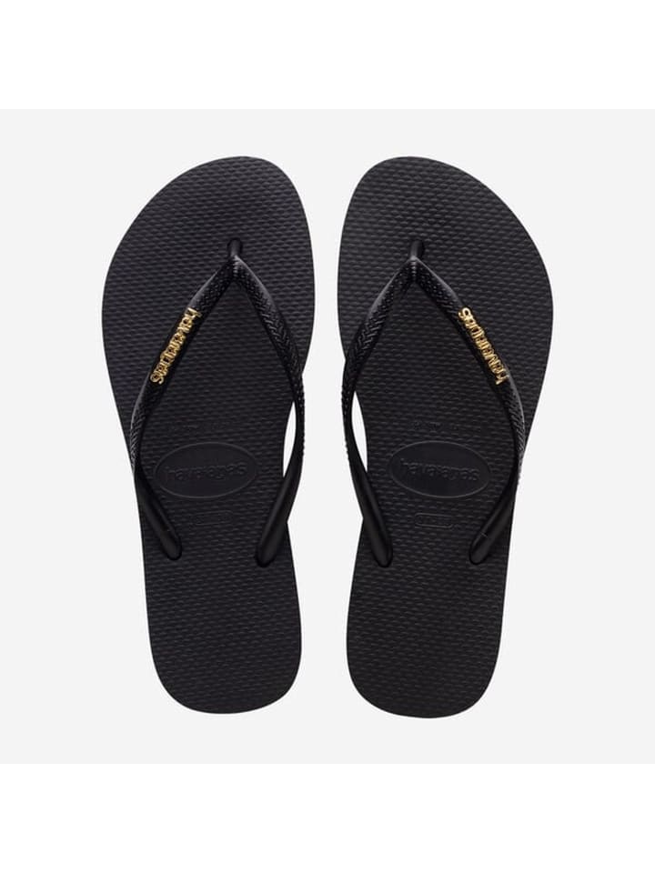 Havaianas Zehentrenner Logo Metallic in Schwarz günstig kaufen