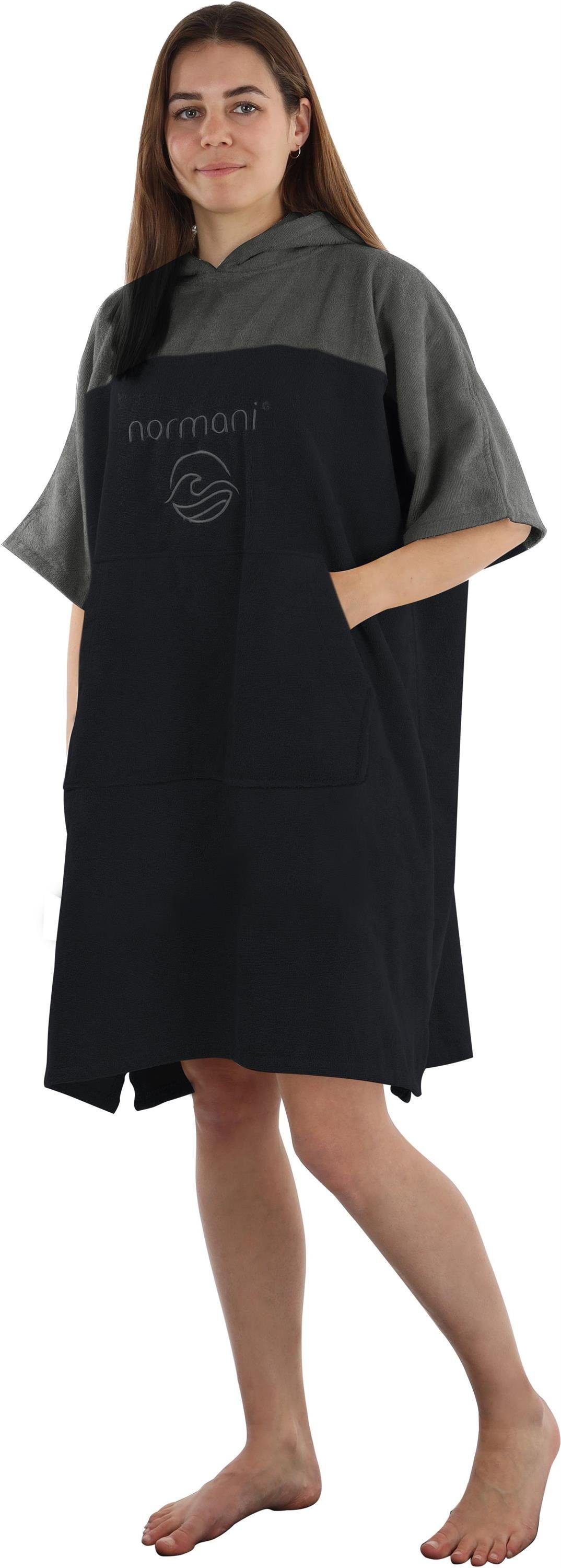 normani Badeponcho Surfer Poncho Kuta, Bio-Baumwolle, Kapuze, Schlupf, Badeponcho aus 100 % saugstarker Bio-Baumwolle