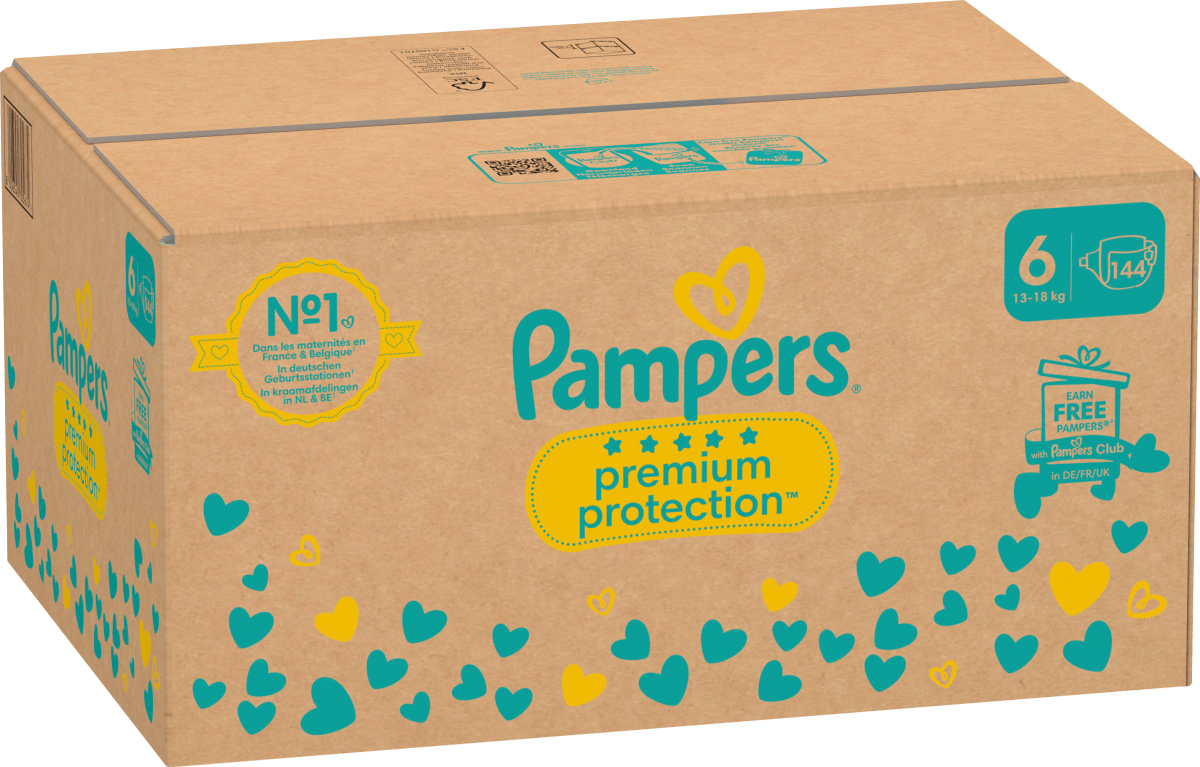 Windeln Premium Protection Gr.6 Extra Large (13+ kg), Monatsbox, 144 St