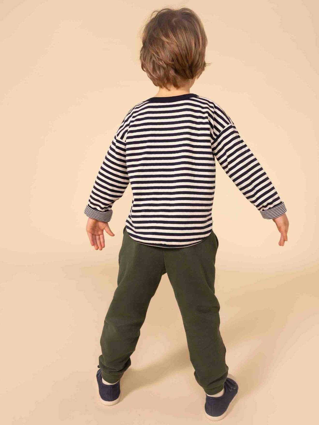 T-shirt manches longues en tubique PETIT BATEAU bleu imprimé