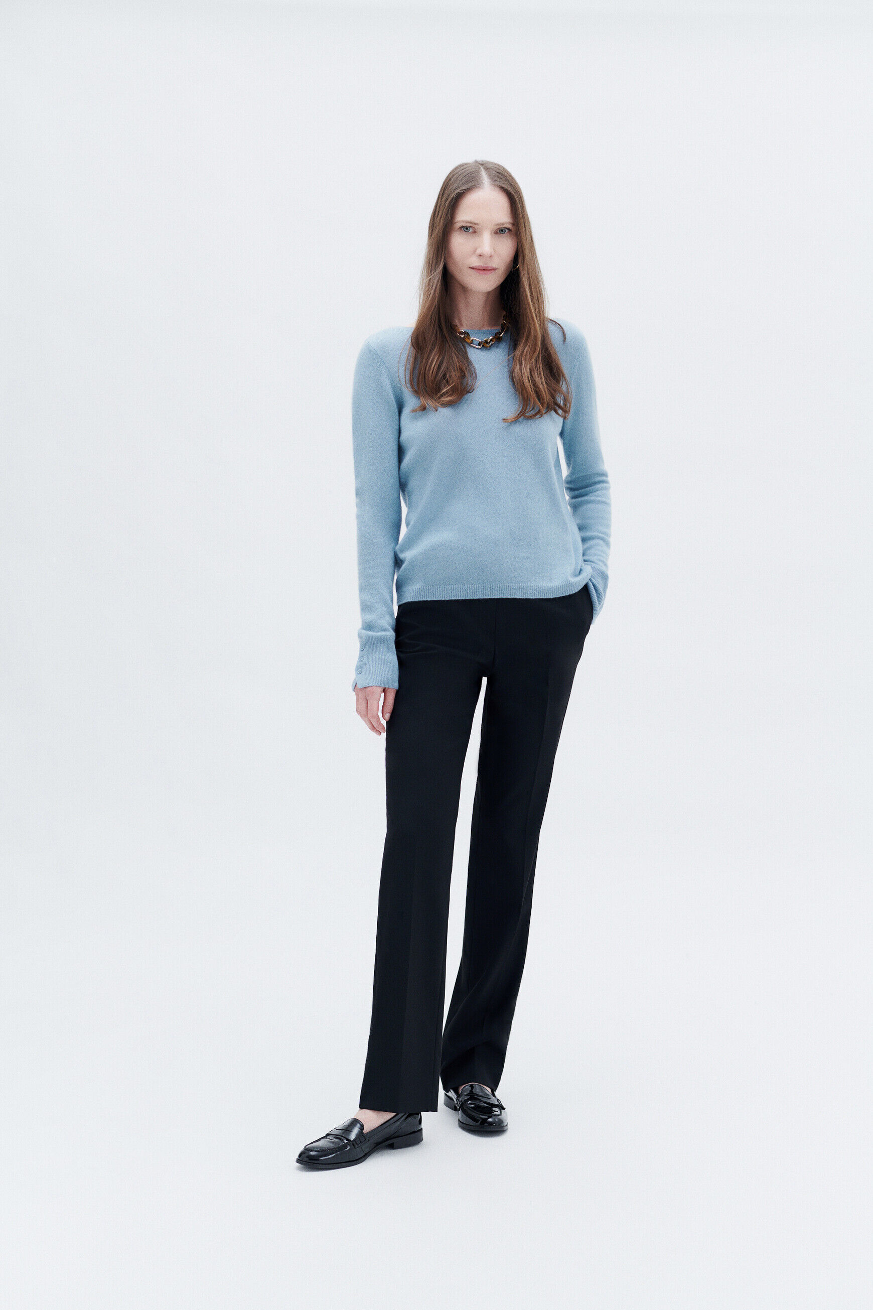 Pull mzoan bleu ciel femme
