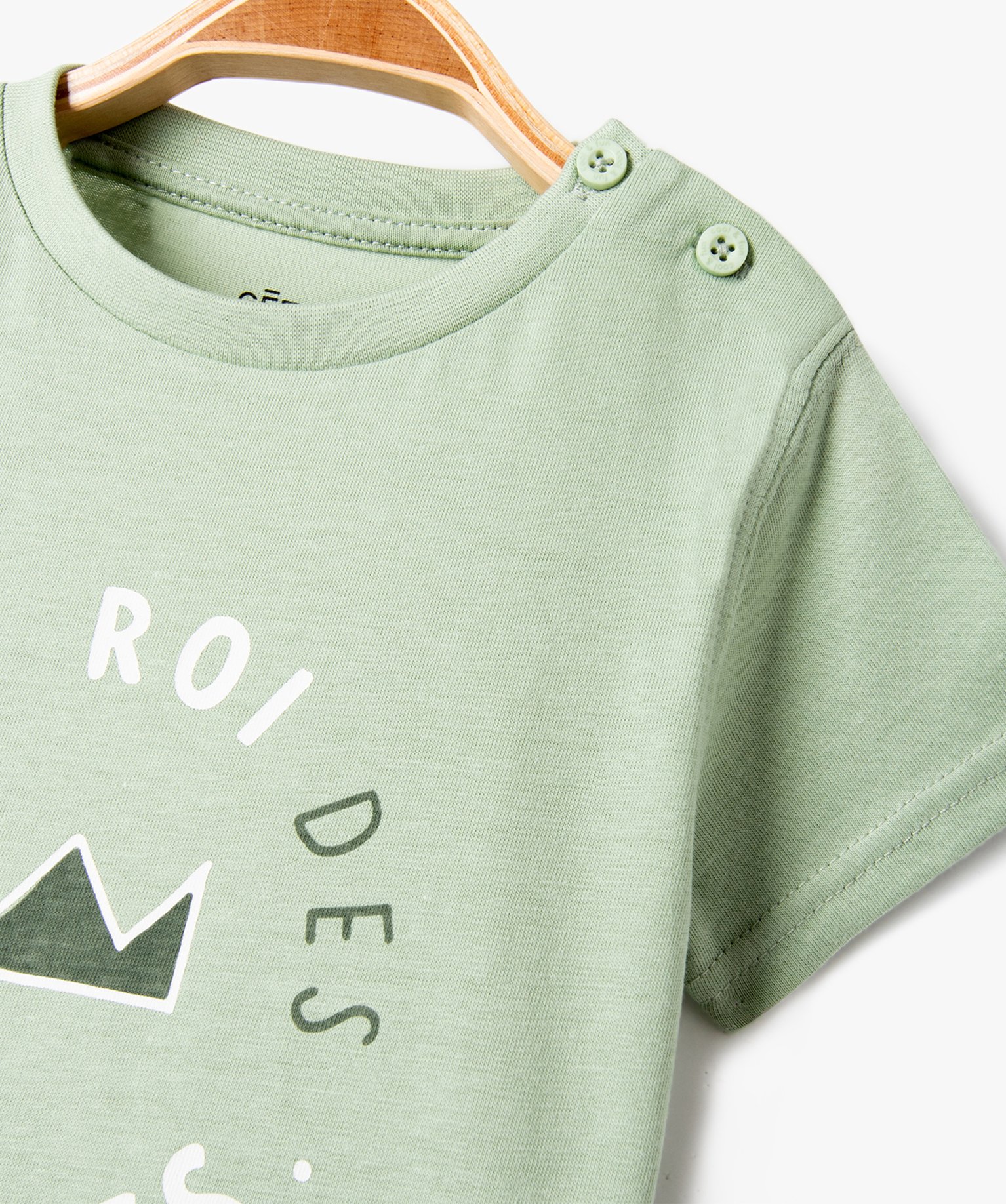 Tee-shirt bébé Garçon à manches courtes et message humor... vert clair | GEMO