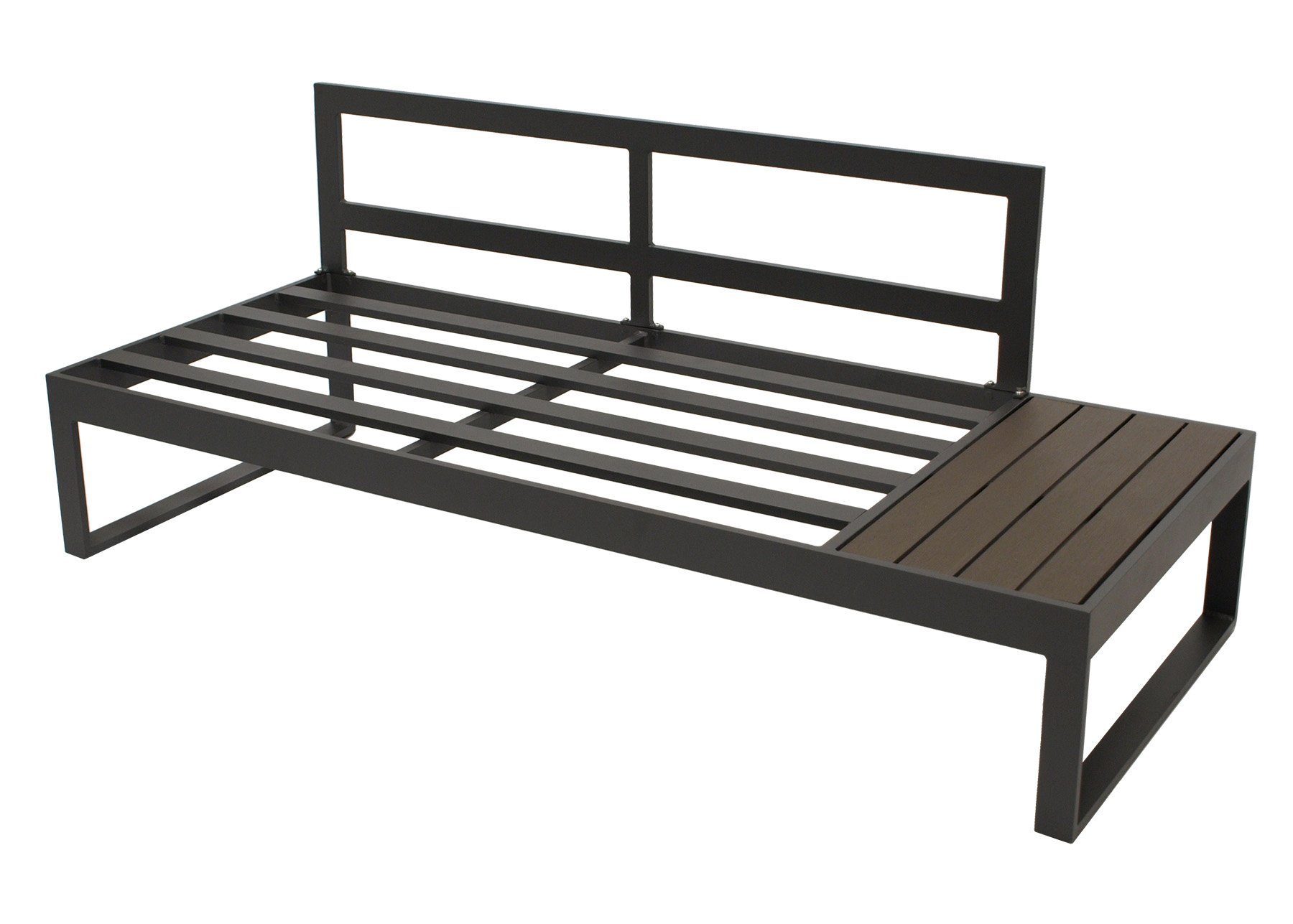 DEGAMO Loungeset CAVOUR, (4-tlg), Aluminium anthrazit, Polster grau