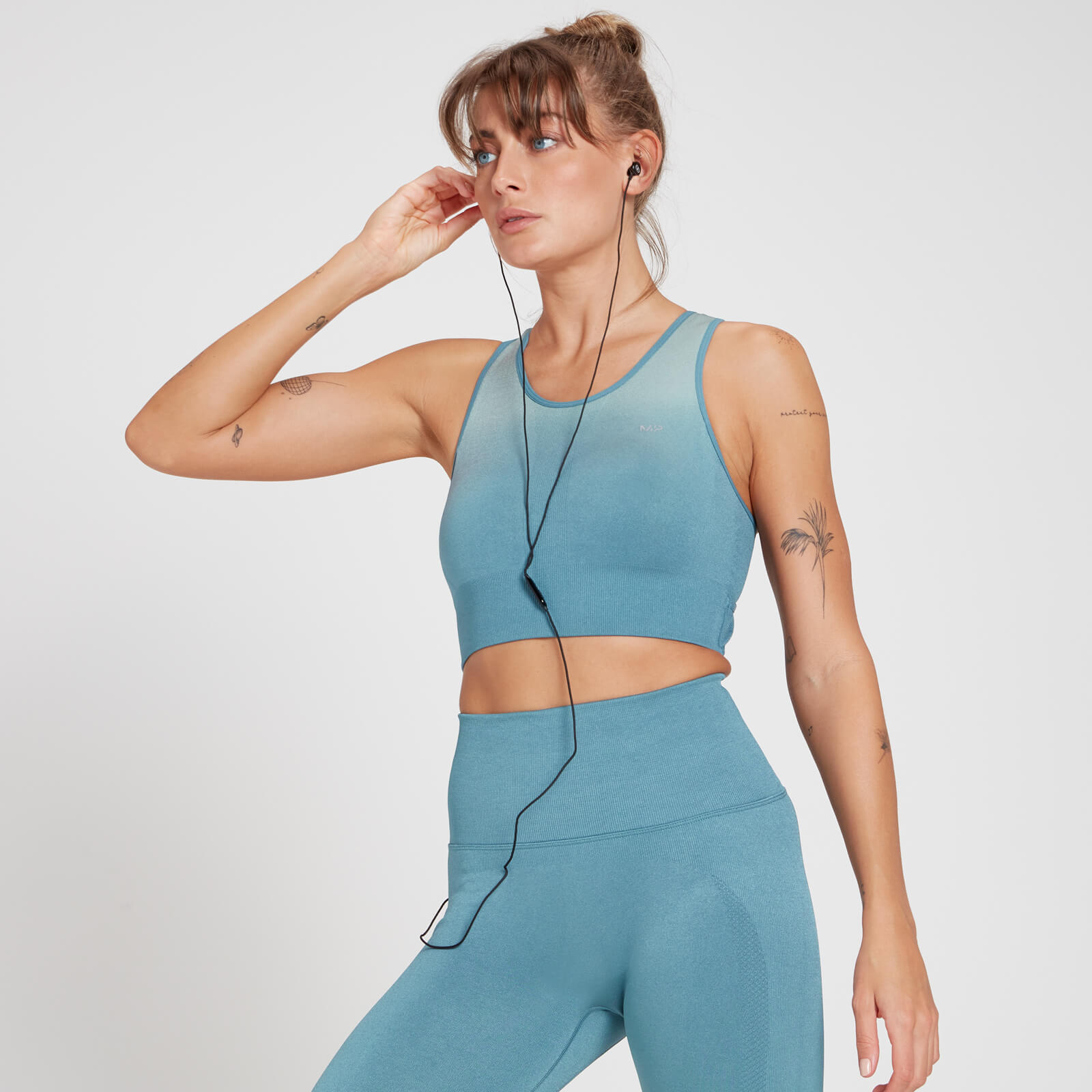 Brassière de sport sans coutures MP Velocity Ultra pour femmes – Bleu gris