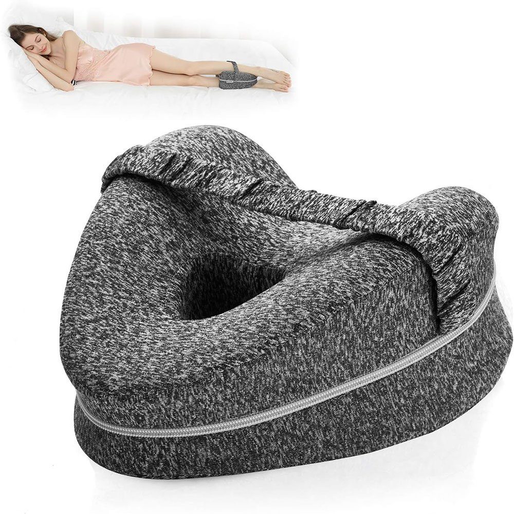 Sarfly Seitenschläferkissen ergonomisches Beinkissen, 1-tlg., graues hohles Herz