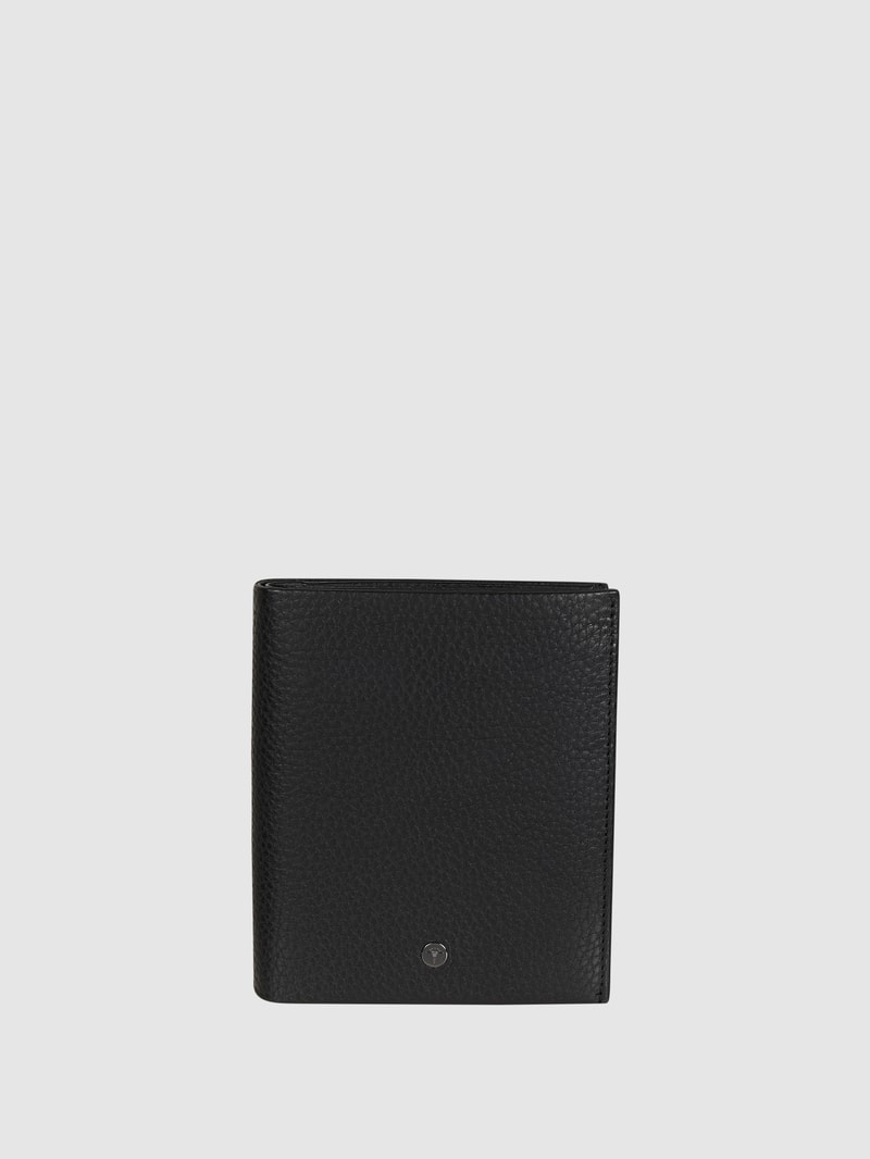 Portemonnaie aus Leder Modell 'Cardona Midas' - RFID-blocking in schwarz