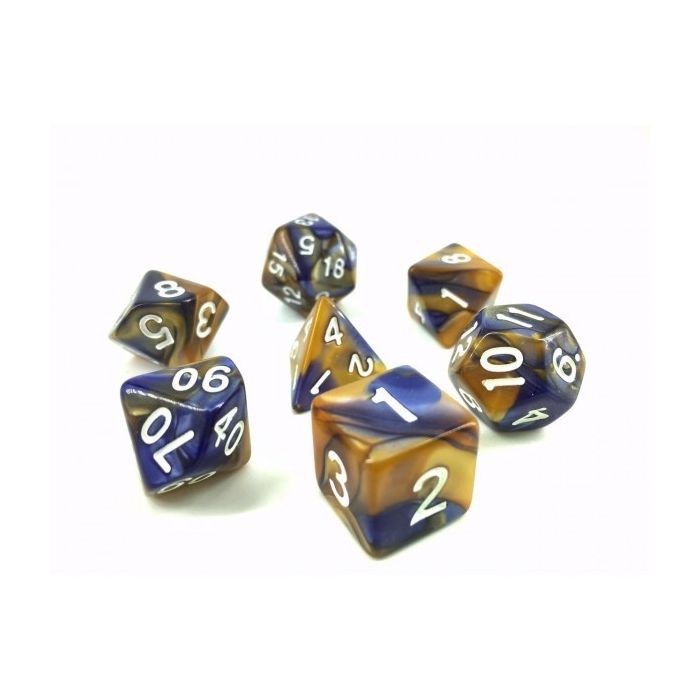 (Dark blue+ Gold) Blend color dice set