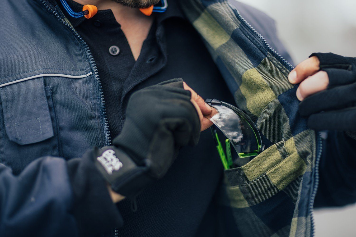 PRO FIT by Fitzner Arbeitsjacke Profi Navy Blau (1, Stück) Robust & Warm, Reflektierend, Viele Taschen, Optimaler Sitz