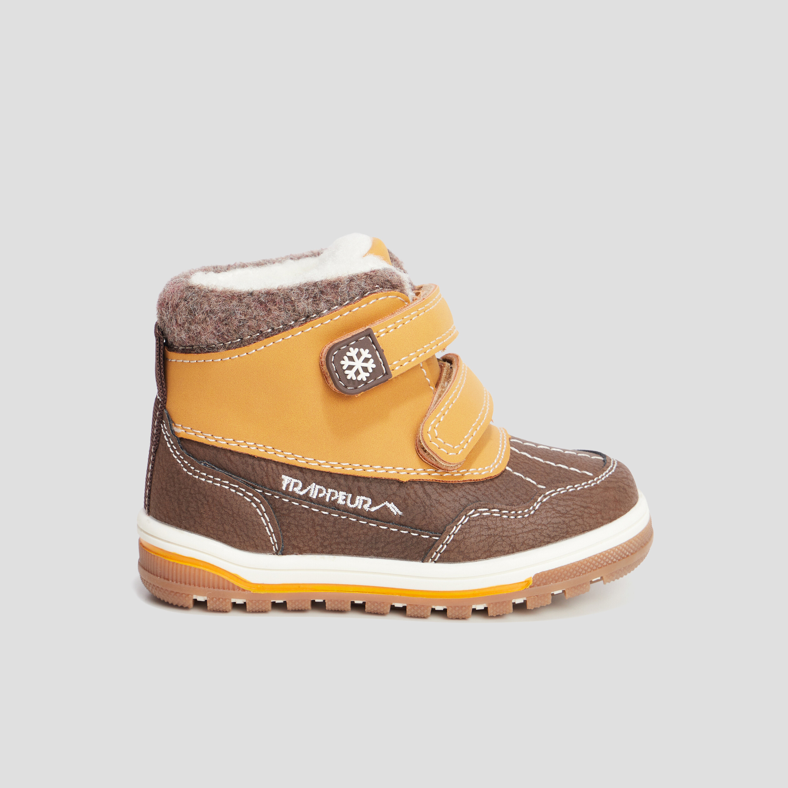 Bottines fourrées à scratchs Trappeur camel bébé garçon | La Halle