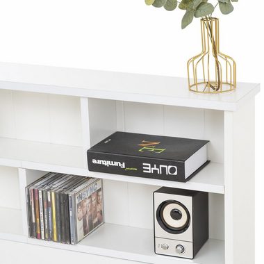 HAUSS SPLOE Holzbett Doppelbett Jugendliche und Erwachsene Kinderbett (Einzelbett oder Doppelbett, mit großer Schublade und Bücherregal Kopfteil), aus Massivholz Kiefer, Weiß, ohne Matratze, 90× 200 cm oder 140× 200 cm
