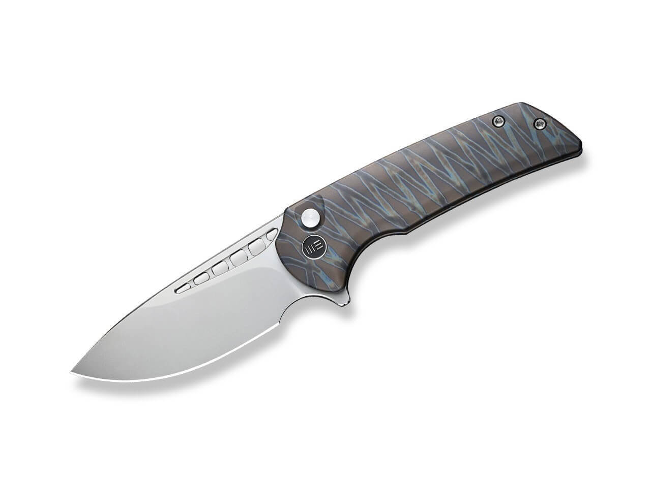 Mini Malice Button Lock Tiger Stripe Flamed Titanium