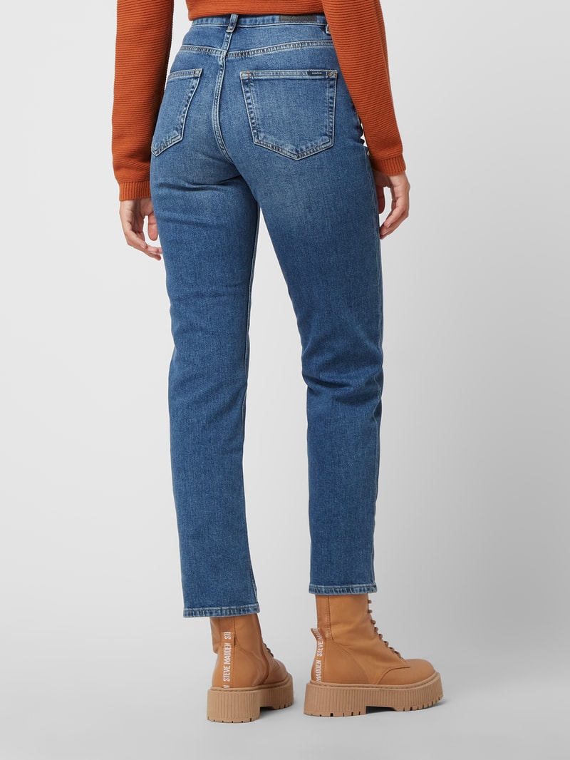Straight Fit High Waist Jeans mit Stretch-Anteil Modell 'Luisa' in blau