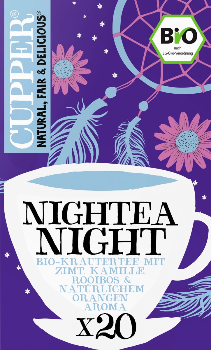 Kräutertee \Nightea Night\ mit Zimt, Kamille, Rooisbos, Orange (20 Beutel), 40 g