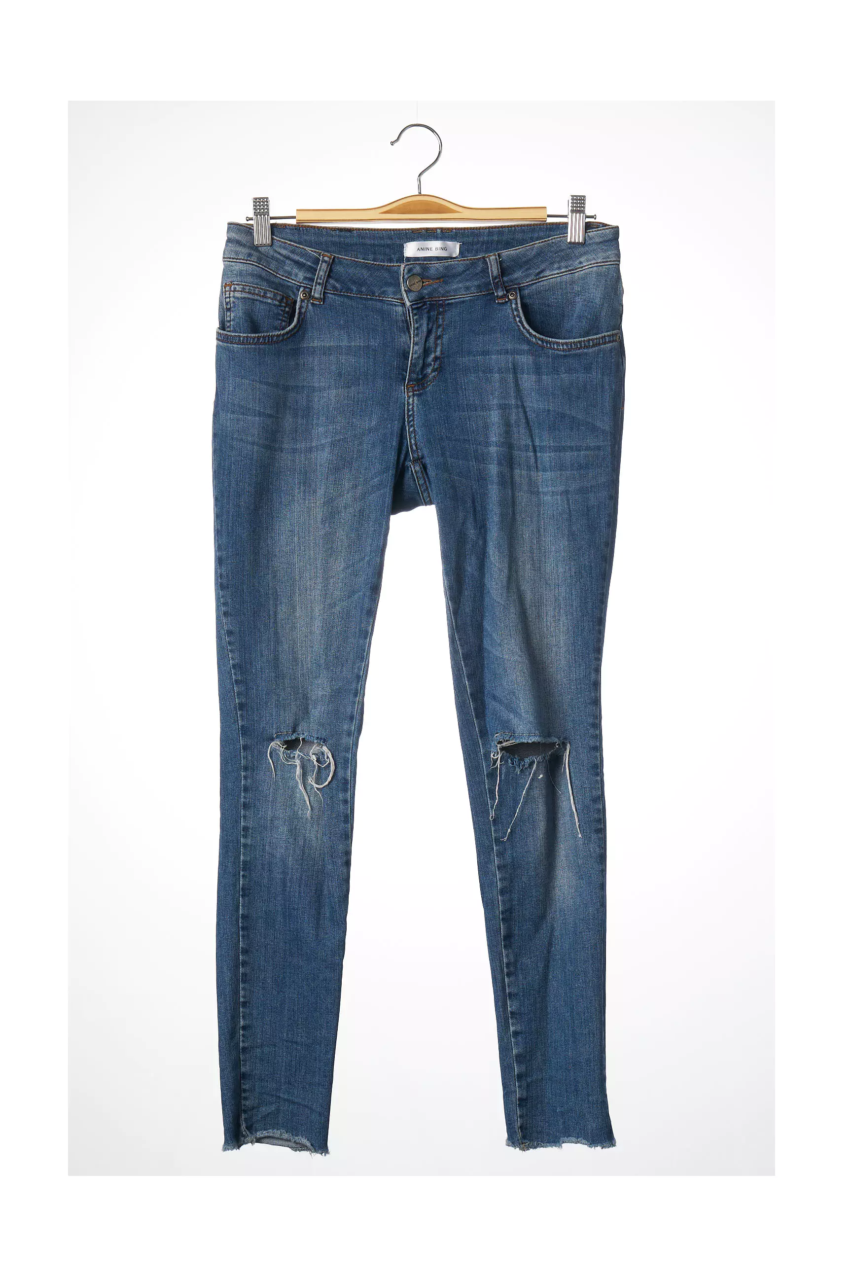 Anine Bing Pantalon7 8 Femme couleur bleu