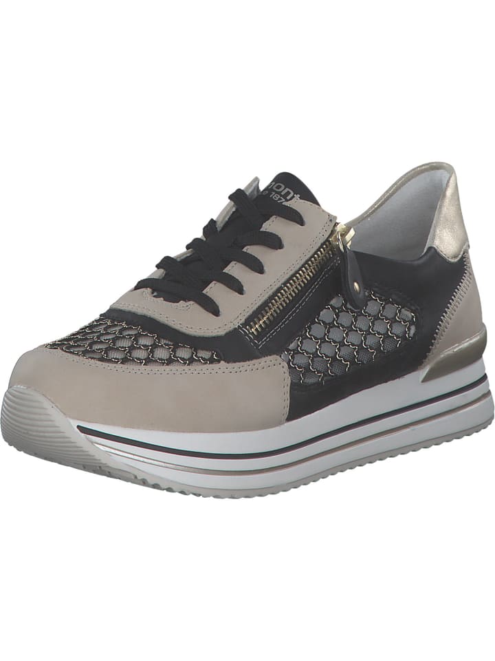 remonte Schnürschuhe in perle/schwarz-gold/schwarz/mus günstig kaufen