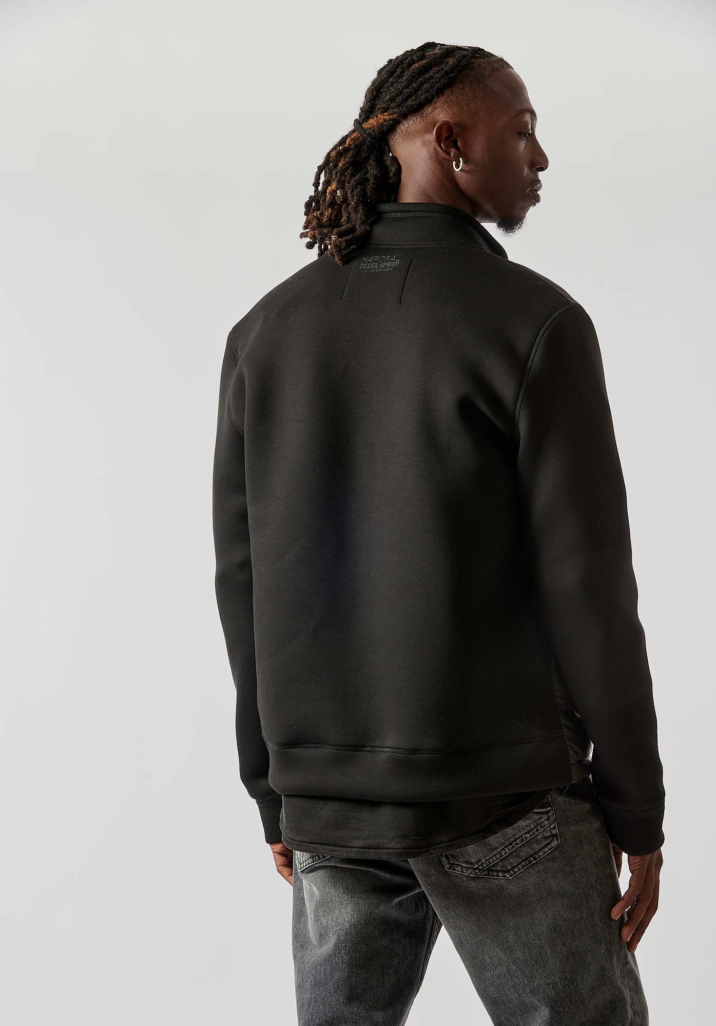 NEIL   Sweat bi-matière noir homme