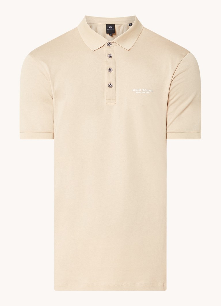 Tricou polo clasic cu logo Armani Exchange