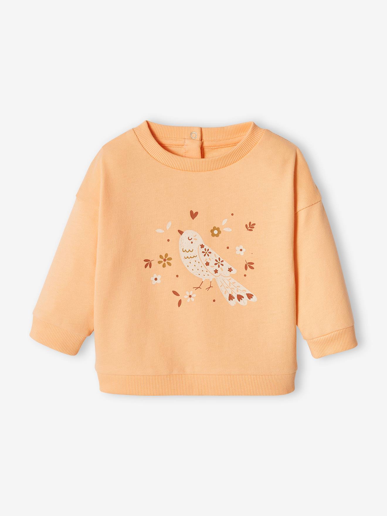 Sweat basics en molleton bébé corail