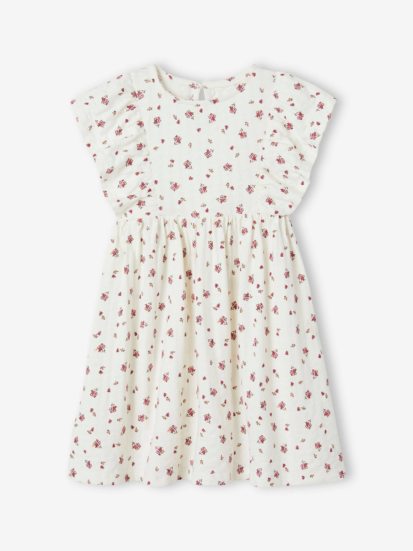 Vertbaudet Mädchen Kleid mit Reliefstruktur Oeko-Tex - mandarine