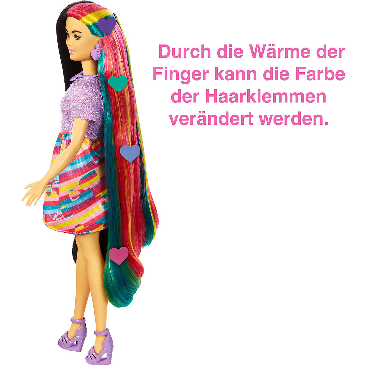 Barbie Totally Hair Puppe (schwarze/bunte Haare) inkl. Styling-Zubehör