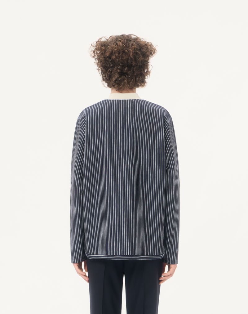 Valentino viscose sweatshirt met gestreept V-logo