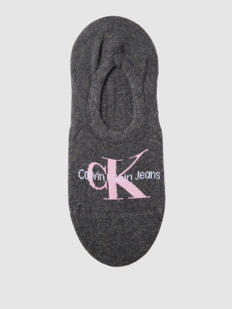 Sneakersocken mit Label-Prägung in dunkelgrau