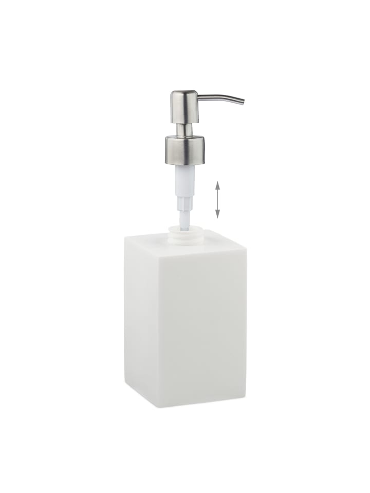 relaxdays Seifenspender Bad in Weiß - 300 ml günstig kaufen onesize