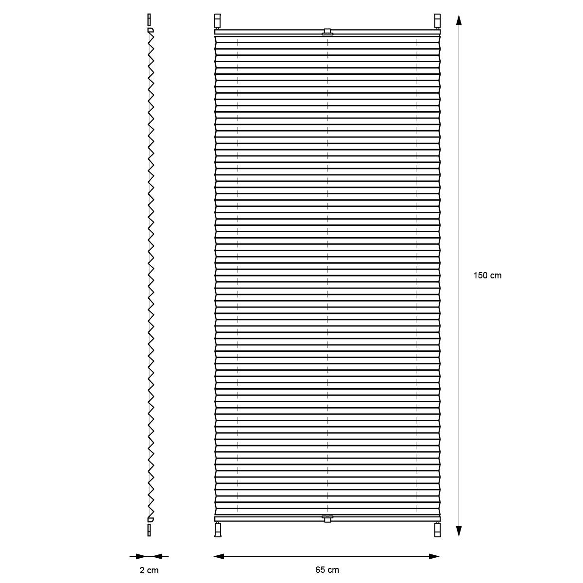 Plissee schwarz, 65x150 cm, inkl. Befestigungsmaterial, ECD Germany, Klemmfix, Klemmfix ohne Bohren 65x150cm Schwarz mit Klemmträger EasyFix