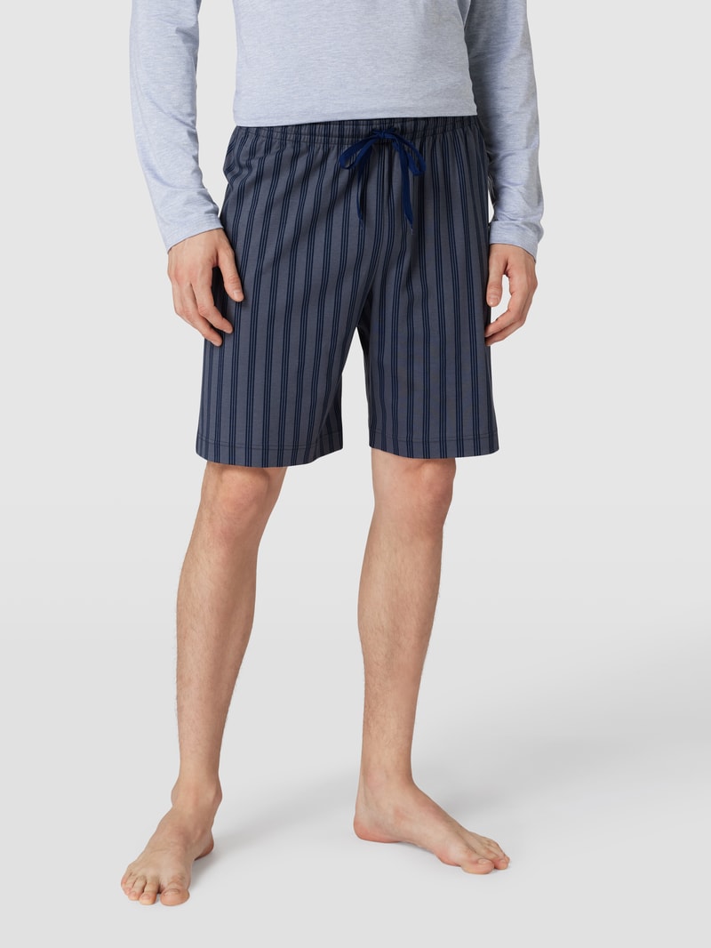 Pyjama-Shorts mit Streifenmuster in mittelgrau