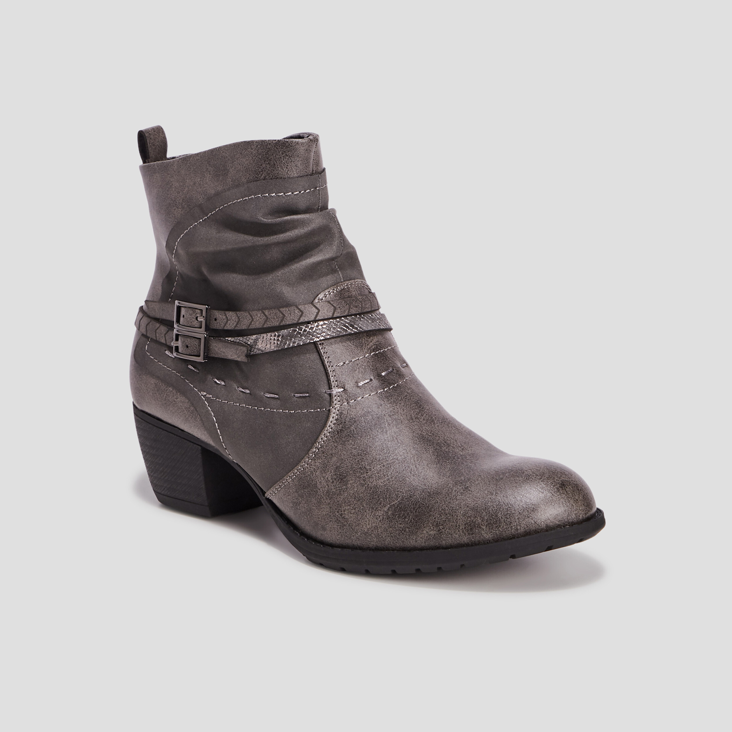Bottines à talons pied large gris femme | La Halle